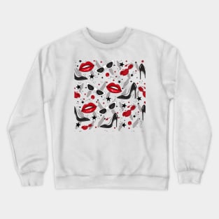 Red Lips Black Heels design for pretty girls Crewneck Sweatshirt